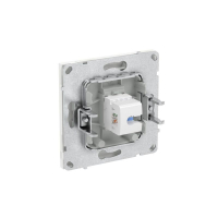Розетка компьютерная 1-м KANT RJ45 кат.6A без шторки бел. магнолия DKC 7000673 ТехноИмпульс