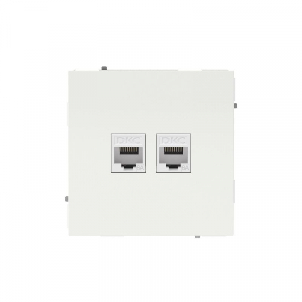 Розетка компьютерная 2-м KANT RJ45 кат.6A без шторки бел. магнолия DKC 7000674 ТехноИмпульс