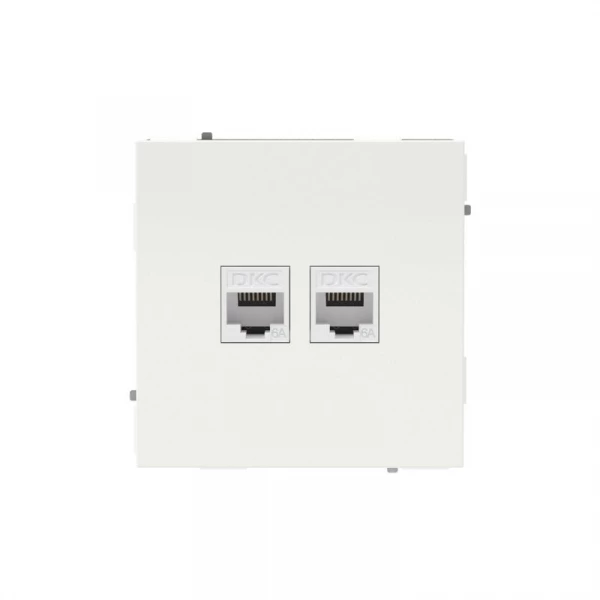 Розетка компьютерная 2-м KANT RJ45 кат.6A без шторки бел. магнолия DKC 7000674 ТехноИмпульс