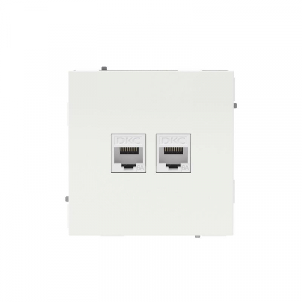Розетка компьютерная 2-м KANT RJ45 кат.6A без шторки бел. магнолия DKC 7000674 ТехноИмпульс