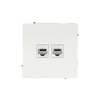 Розетка компьютерная 2-м KANT RJ45 кат.6A без шторки бел. магнолия DKC 7000674 ТехноИмпульс