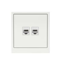 Розетка компьютерная 2-м KANT RJ45 кат.6A без шторки бел. магнолия DKC 7000674 ТехноИмпульс