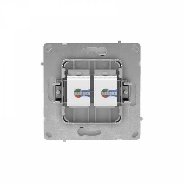 Розетка компьютерная 2-м KANT RJ45 кат.6A без шторки бел. магнолия DKC 7000674 ТехноИмпульс