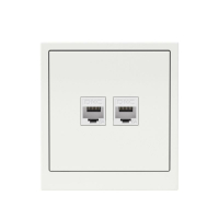Розетка компьютерная 2-м KANT RJ45 кат.6A без шторки бел. магнолия DKC 7000674 ТехноИмпульс