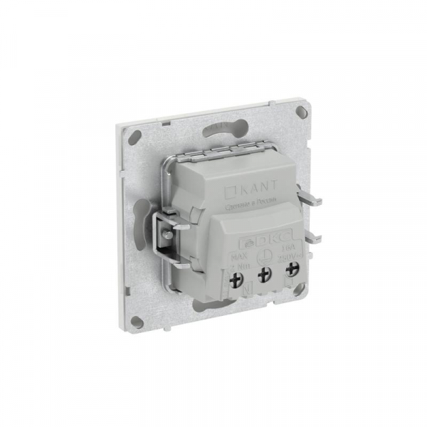 Розетка силовая KANT 2P+E защ. шторки бел. песок DKC 7010003 ТехноИмпульс
