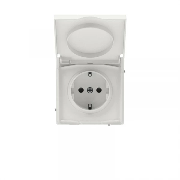 Розетка силовая KANT IP44 2P+E защ. шторки с крышкой бел. песок DKC 7010013 ТехноИмпульс