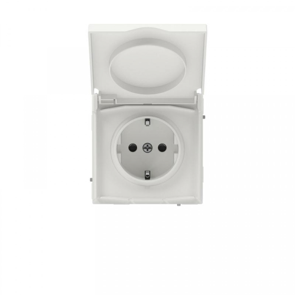Розетка силовая KANT IP44 2P+E защ. шторки с крышкой бел. песок DKC 7010013 ТехноИмпульс