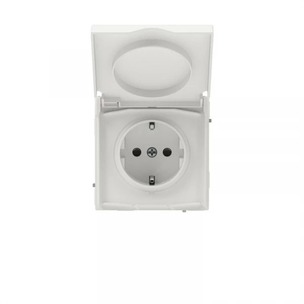 Розетка силовая KANT IP44 2P+E защ. шторки с крышкой бел. песок DKC 7010013 ТехноИмпульс