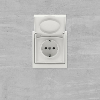 Розетка силовая KANT IP44 2P+E защ. шторки с крышкой бел. песок DKC 7010013 ТехноИмпульс