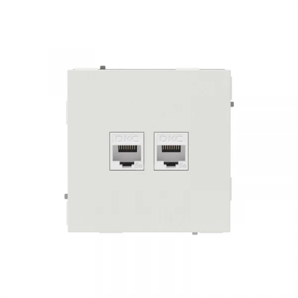 Розетка компьютерная 2-м KANT RJ45 кат.5E без шторки бел. песок DKC 7010664 ТехноИмпульс