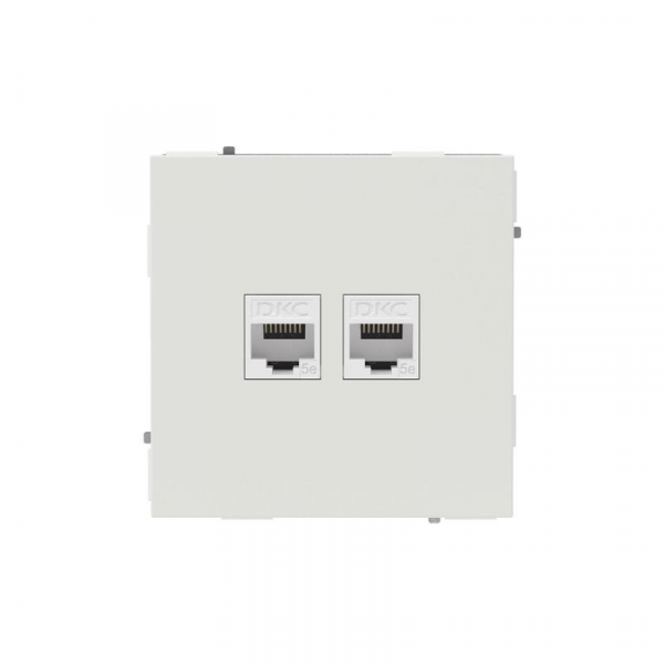 Розетка компьютерная 2-м KANT RJ45 кат.5E без шторки бел. песок DKC 7010664 ТехноИмпульс