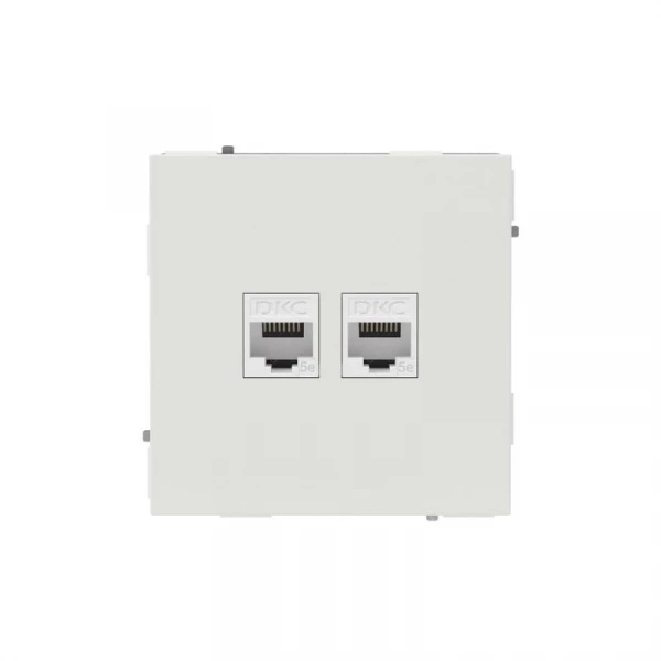 Розетка компьютерная 2-м KANT RJ45 кат.5E без шторки бел. песок DKC 7010664 ТехноИмпульс