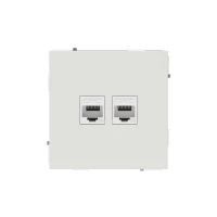 Розетка компьютерная 2-м KANT RJ45 кат.5E без шторки бел. песок DKC 7010664 ТехноИмпульс