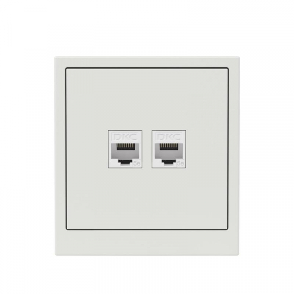 Розетка компьютерная 2-м KANT RJ45 кат.5E без шторки бел. песок DKC 7010664 ТехноИмпульс