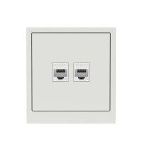 Розетка компьютерная 2-м KANT RJ45 кат.5E без шторки бел. песок DKC 7010664 ТехноИмпульс