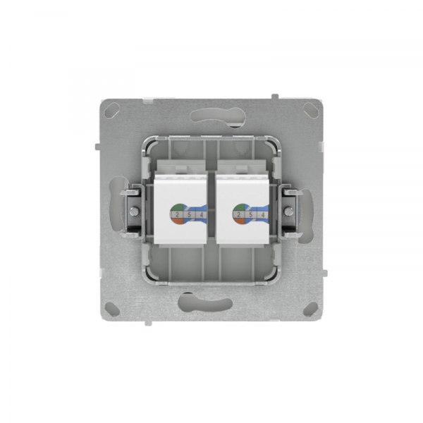 Розетка компьютерная 2-м KANT RJ45 кат.5E без шторки бел. песок DKC 7010664 ТехноИмпульс