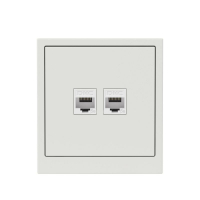 Розетка компьютерная 2-м KANT RJ45 кат.5E без шторки бел. песок DKC 7010664 ТехноИмпульс