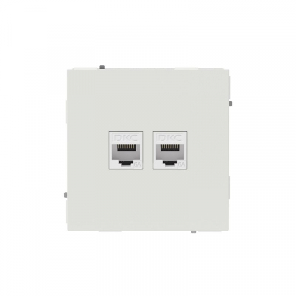 Розетка компьютерная 2-м KANT RJ45 кат.6A без шторки бел. песок DKC 7010674 ТехноИмпульс