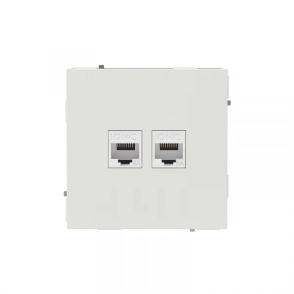 Розетка компьютерная 2-м KANT RJ45 кат.6A без шторки бел. песок DKC 7010674 ТехноИмпульс