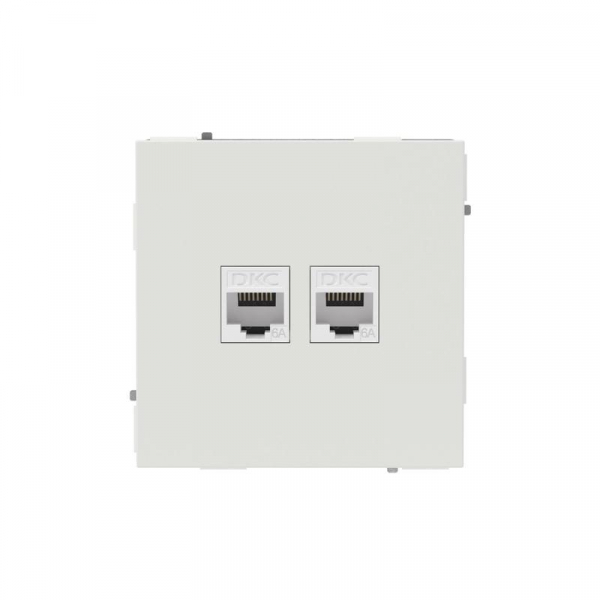 Розетка компьютерная 2-м KANT RJ45 кат.6A без шторки бел. песок DKC 7010674 ТехноИмпульс