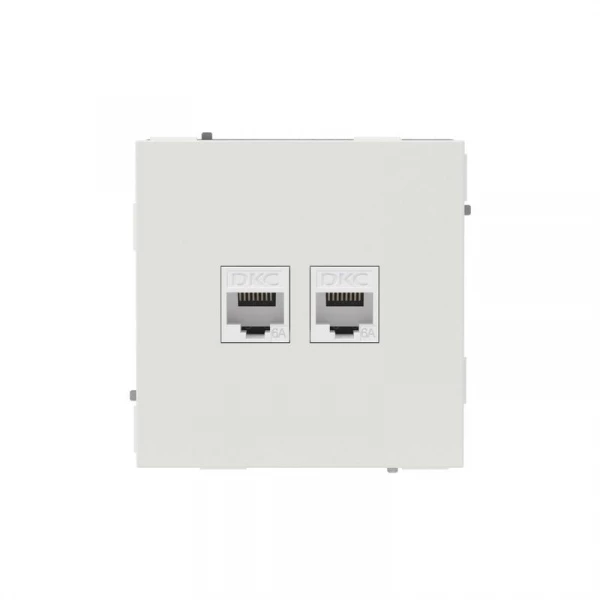 Розетка компьютерная 2-м KANT RJ45 кат.6A без шторки бел. песок DKC 7010674 ТехноИмпульс
