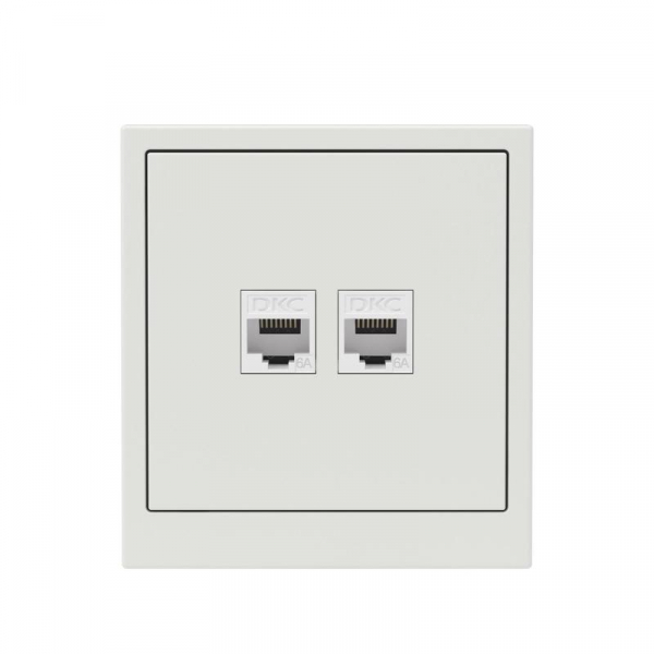 Розетка компьютерная 2-м KANT RJ45 кат.6A без шторки бел. песок DKC 7010674 ТехноИмпульс