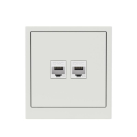 Розетка компьютерная 2-м KANT RJ45 кат.6A без шторки бел. песок DKC 7010674 ТехноИмпульс