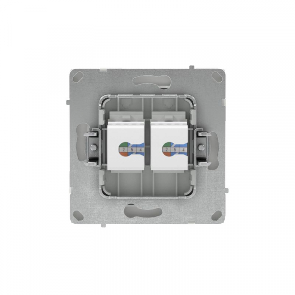 Розетка компьютерная 2-м KANT RJ45 кат.6A без шторки бел. песок DKC 7010674 ТехноИмпульс