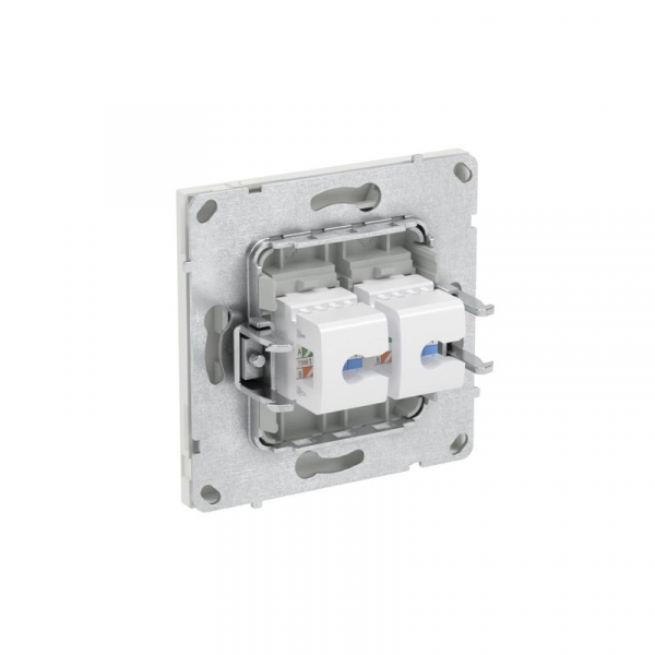 Розетка компьютерная 2-м KANT RJ45 кат.6A без шторки бел. песок DKC 7010674 ТехноИмпульс