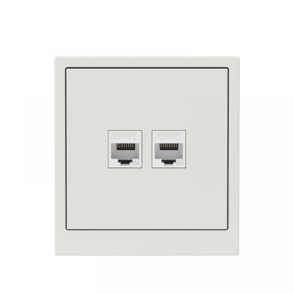 Розетка компьютерная 2-м KANT RJ45 кат.6A без шторки бел. песок DKC 7010674 ТехноИмпульс