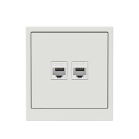 Розетка компьютерная 2-м KANT RJ45 кат.6A без шторки бел. песок DKC 7010674 ТехноИмпульс
