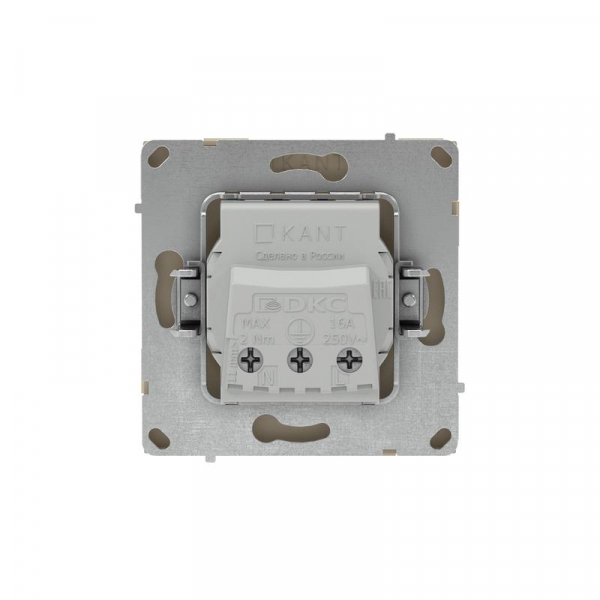 Розетка силовая KANT 2P+E защ. шторки ванильн. марципан DKC 7015003 ТехноИмпульс