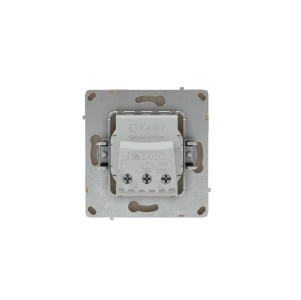 Розетка силовая KANT 2P+E защ. шторки ванильн. марципан DKC 7015003 ТехноИмпульс