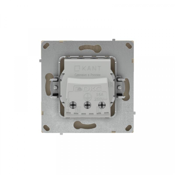 Розетка силовая KANT 2P+E защ. шторки ванильн. марципан DKC 7015033 ТехноИмпульс