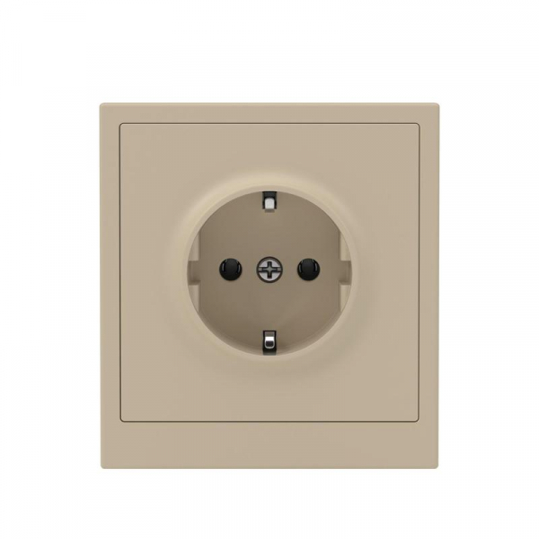 Розетка силовая KANT 2P+E защ. шторки ванильн. марципан DKC 7015033 ТехноИмпульс