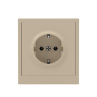 Розетка силовая KANT 2P+E защ. шторки ванильн. марципан DKC 7015033 ТехноИмпульс
