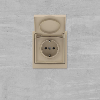 Розетка силовая KANT IP44 2P+E защ. шторки с крышкой ванильн. марципан DKC 7015013 ТехноИмпульс