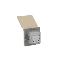 Розетка силовая KANT IP44 2P+E защ. шторки с крышкой ванильн. марципан DKC 7015013 ТехноИмпульс