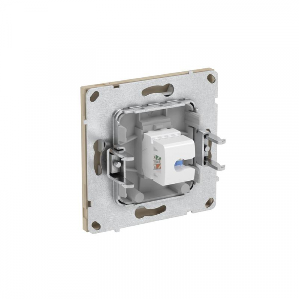 Розетка компьютерная 1-м KANT RJ45 кат.5E без шторки ванильн. марципан DKC 7015663 ТехноИмпульс