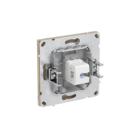 Розетка компьютерная 1-м KANT RJ45 кат.5E без шторки ванильн. марципан DKC 7015663 ТехноИмпульс