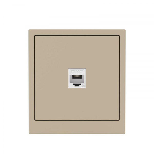 Розетка компьютерная 1-м KANT RJ45 кат.5E без шторки ванильн. марципан DKC 7015663 ТехноИмпульс