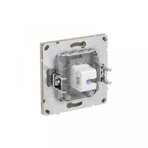 Розетка компьютерная 1-м KANT RJ45 кат.5E без шторки ванильн. марципан DKC 7015663 ТехноИмпульс