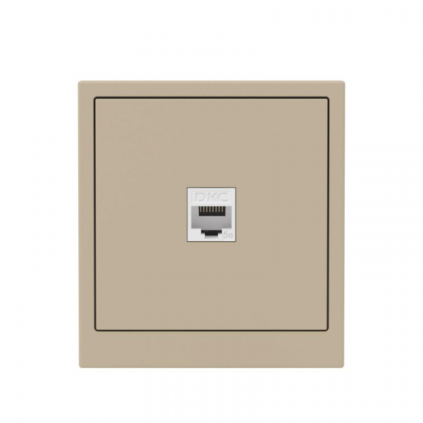 Розетка компьютерная 1-м KANT RJ45 кат.5E без шторки ванильн. марципан DKC 7015663 ТехноИмпульс