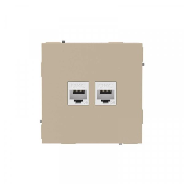 Розетка компьютерная 2-м KANT RJ45 кат.5E без шторки ванильн. марципан DKC 7015664 ТехноИмпульс