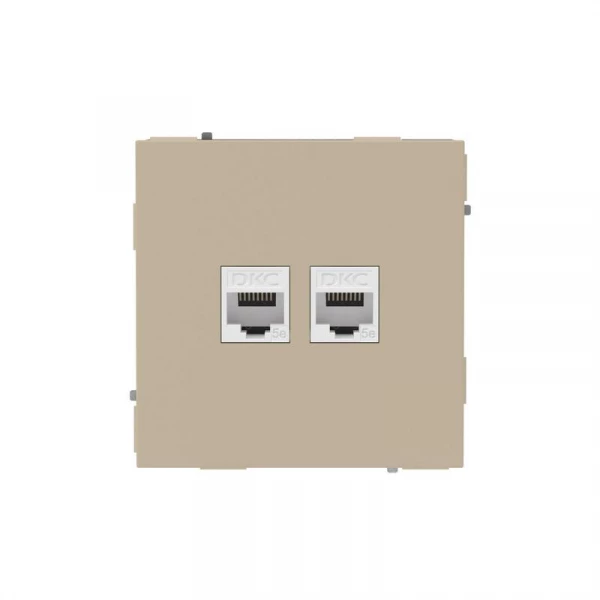Розетка компьютерная 2-м KANT RJ45 кат.5E без шторки ванильн. марципан DKC 7015664 ТехноИмпульс