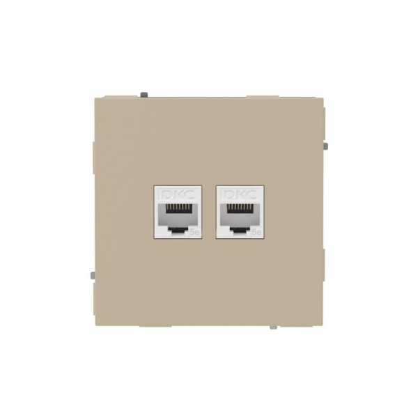 Розетка компьютерная 2-м KANT RJ45 кат.5E без шторки ванильн. марципан DKC 7015664 ТехноИмпульс