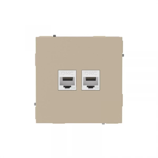 Розетка компьютерная 2-м KANT RJ45 кат.5E без шторки ванильн. марципан DKC 7015664 ТехноИмпульс