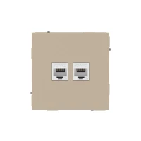 Розетка компьютерная 2-м KANT RJ45 кат.5E без шторки ванильн. марципан DKC 7015664 ТехноИмпульс