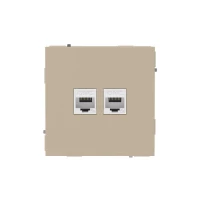 Розетка компьютерная 2-м KANT RJ45 кат.5E без шторки ванильн. марципан DKC 7015664 ТехноИмпульс