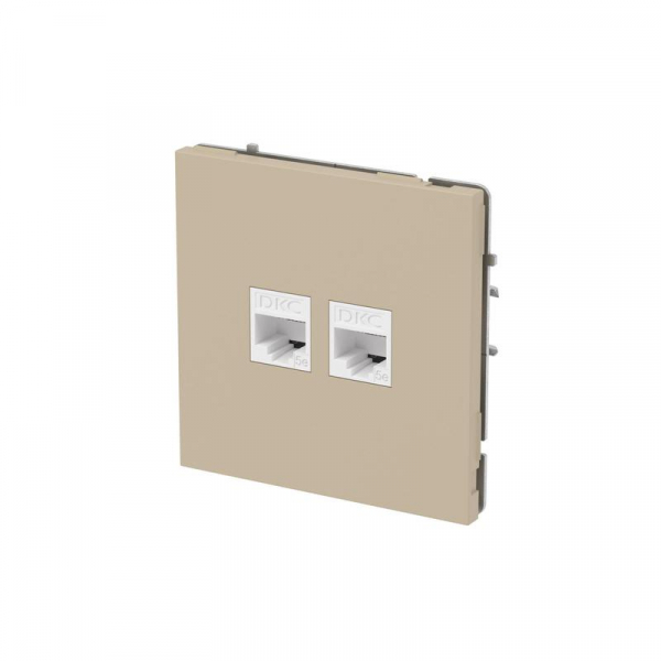 Розетка компьютерная 2-м KANT RJ45 кат.5E без шторки ванильн. марципан DKC 7015664 ТехноИмпульс